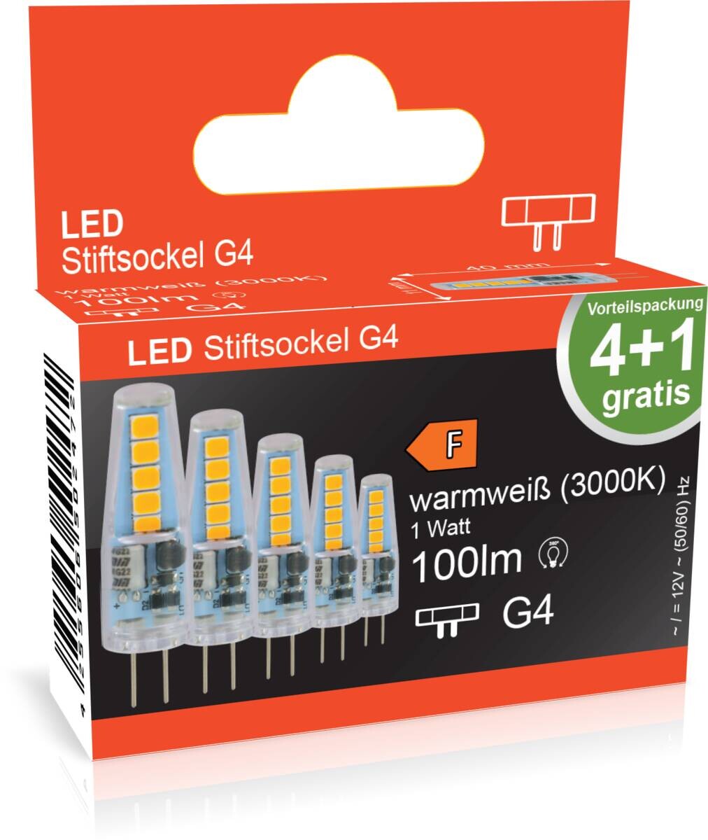 Blulaxa LED-Leuchtmittel Stiftsockellampe 5er Pack G4