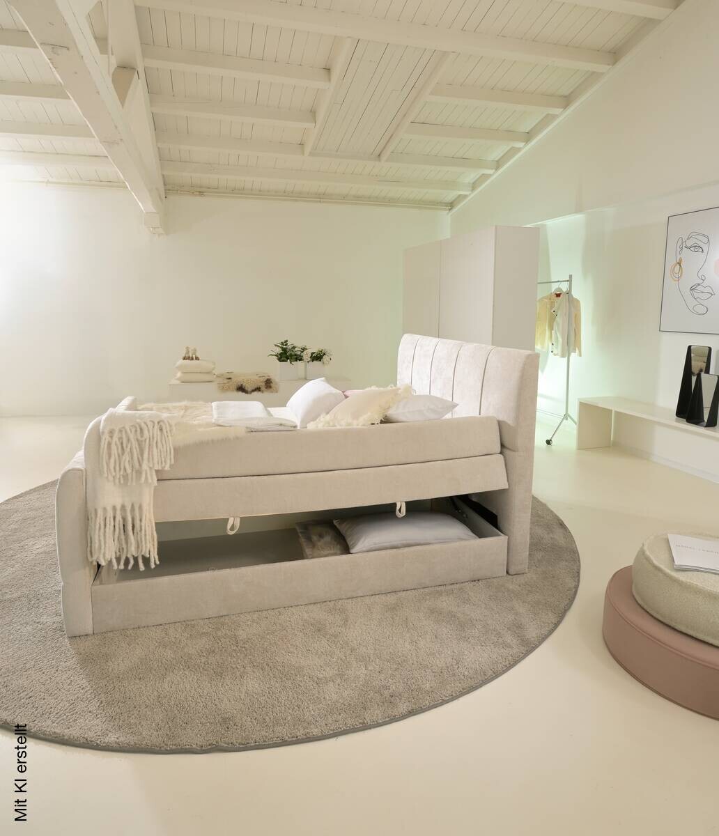 Boxspringbett Harmony creme Liegefläche B/L: ca. 180x200 cm