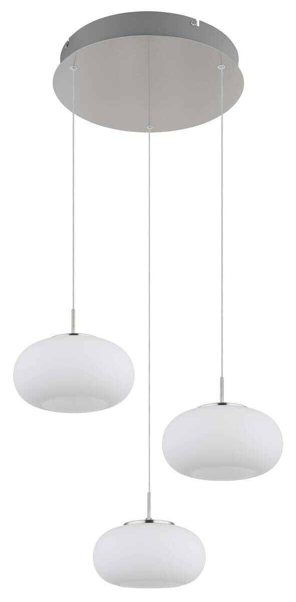 GLOBO LED-Pendelleuchte nickel matt transparent Opal Glas Metall H/D: ca. 150x49 cm 1.0 Brennstellen