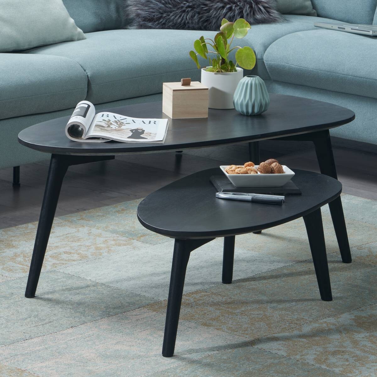 Wohnling Couchtisch 2er.-Set. B/H/T: ca. 100x42x50 cm