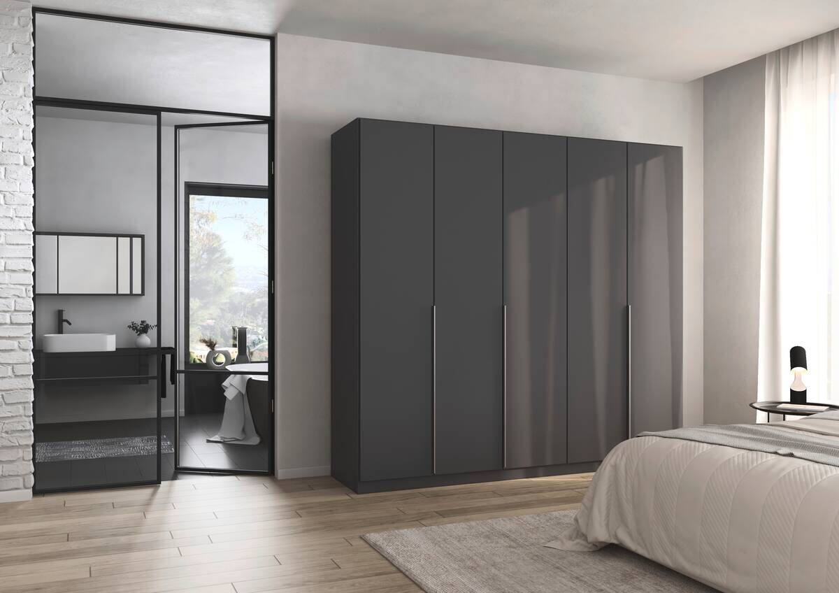 Kleiderschrank Alabama grau B/H/T: ca. 225x210x54 cm