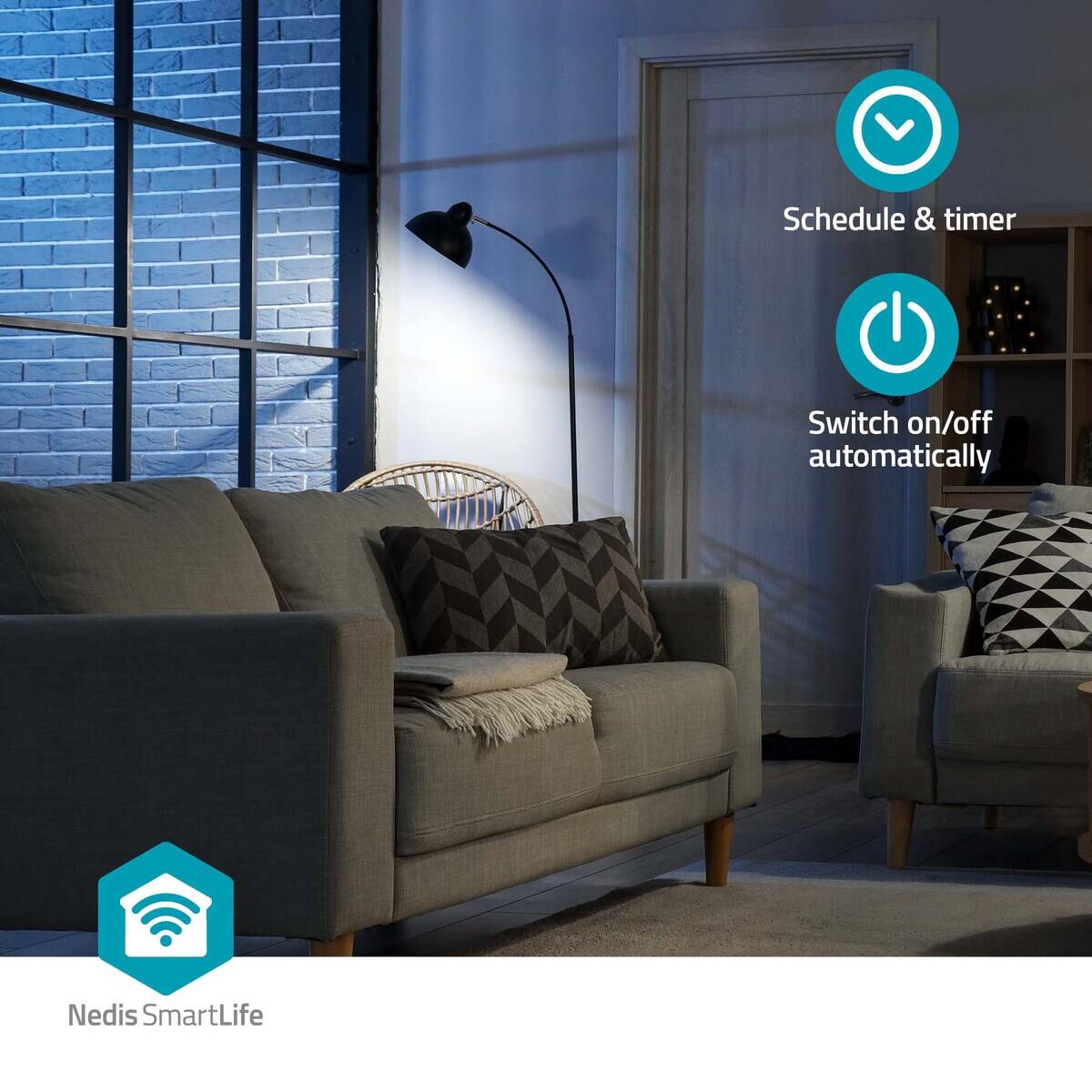 Nedis Smart-Stecker weiß Kunststoff B/H/L: ca. 5,47x8,25x5,47 cm