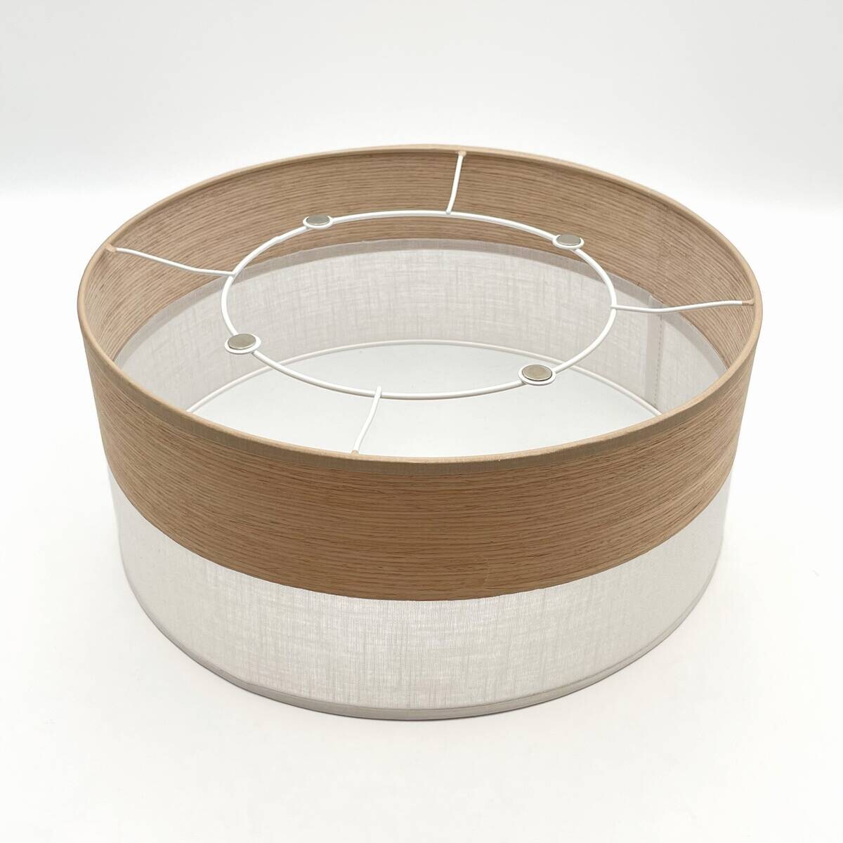 Lamkur Deckenleuchte weiß Eiche PVC Holz B/H/L: ca. 35x15x35 cm E27 1 Brennstellen