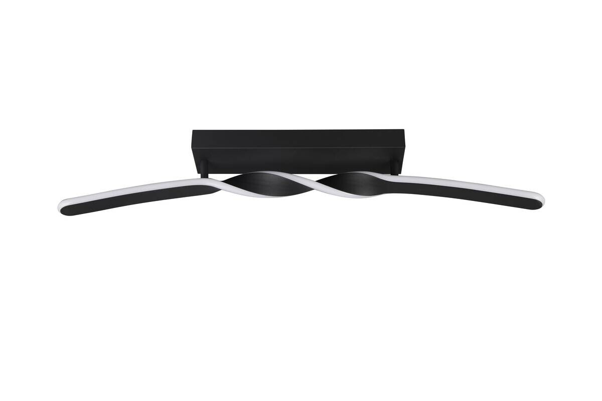 Reality LED Deckenleuchte Ginko mattschwarz Metall B/H/T: ca. 79x12,5x9 cm 1 Brennstellen