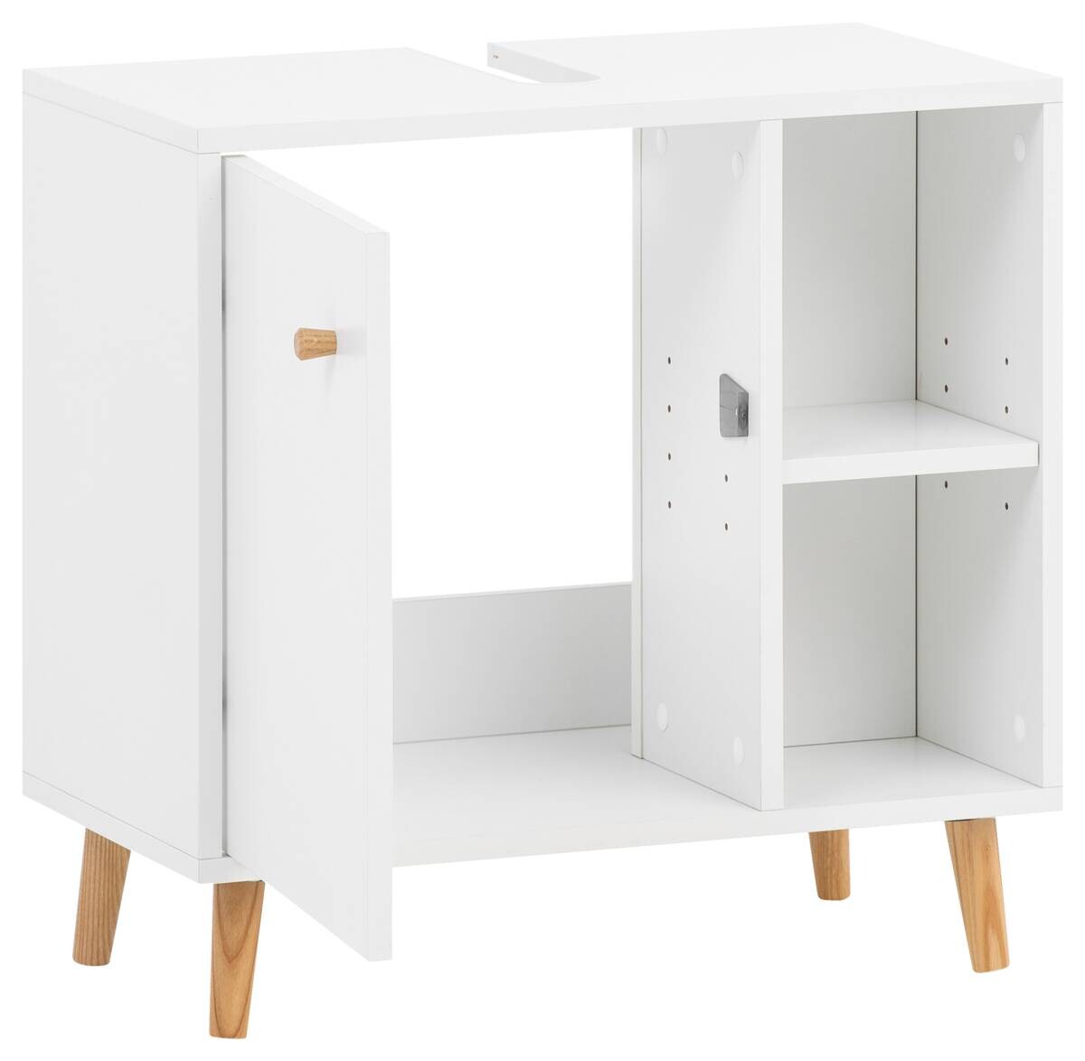 Waschbeckenunterschrank Bjarne weiß matt B/H/T: ca. 60,2x59,3x33,05 cm