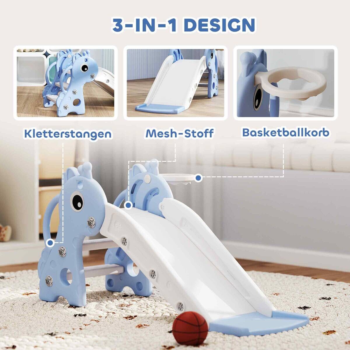 AIYAPLAY Kinderrutsche blau B/H/L: ca. 51,5x52x106 cm