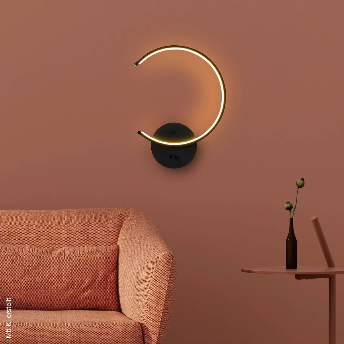 Opviq Wandleuchte Moon schwarz Metall B/H/T/L: ca. 33x46x6x33 cm