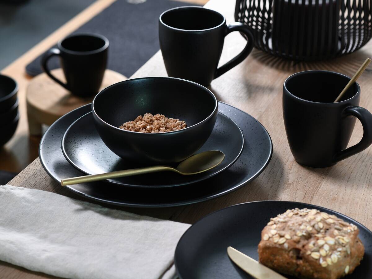 CreaTable Kombiservice Magic Black schwarz Steinzeug 20 tlg.