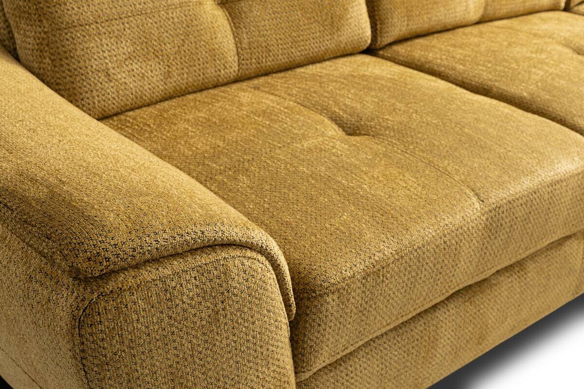 Ecksofa mit Bettfunktion und Bettkasten senf Microfaser B/H/T: ca. 274x82x231 cm