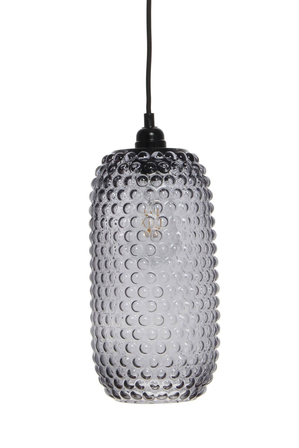 Kayoom Pendelleuchte grau Glas B/H/L: ca. 15x34x15 cm E27 1 Brennstellen
