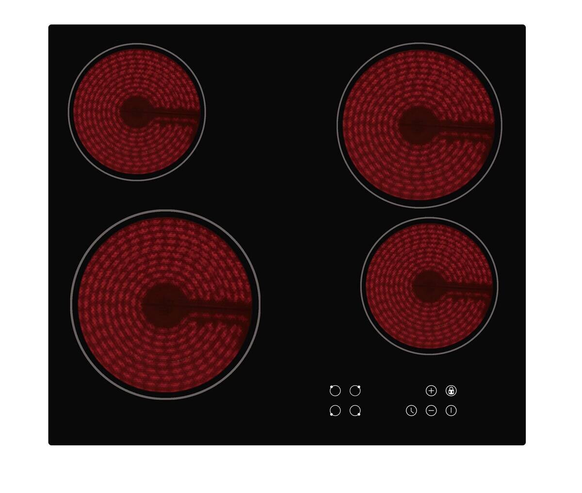 Mican Glaskeramikkochfeld CKA4Z schwarz Schwarzglas B/H/T: ca. 58x5x51 cm