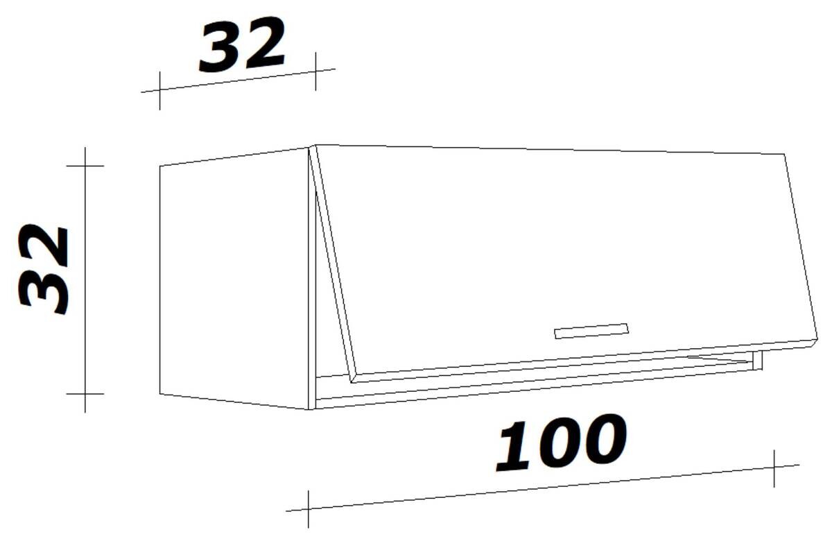 Flex-Well Hängeschrank Cara grün B/H/T: ca. 100x32x32 cm