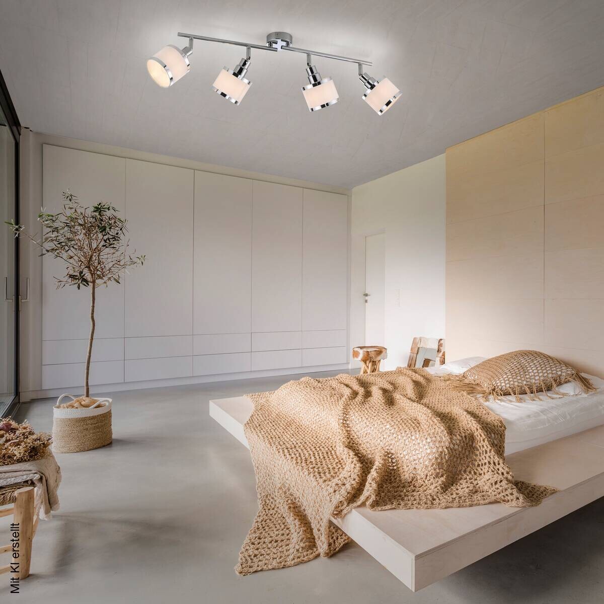 Just Light Spot Accor Chrom weiß Kunststoff B/H/L: ca. 78x22x78 cm E14 4 Brennstellen