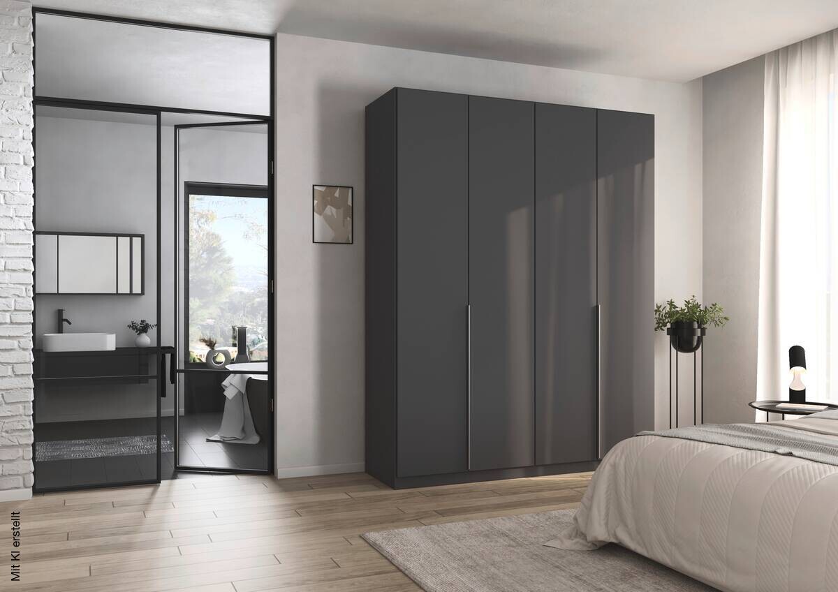 Kleiderschrank Alabama grau B/H/T: ca. 181x229x54 cm