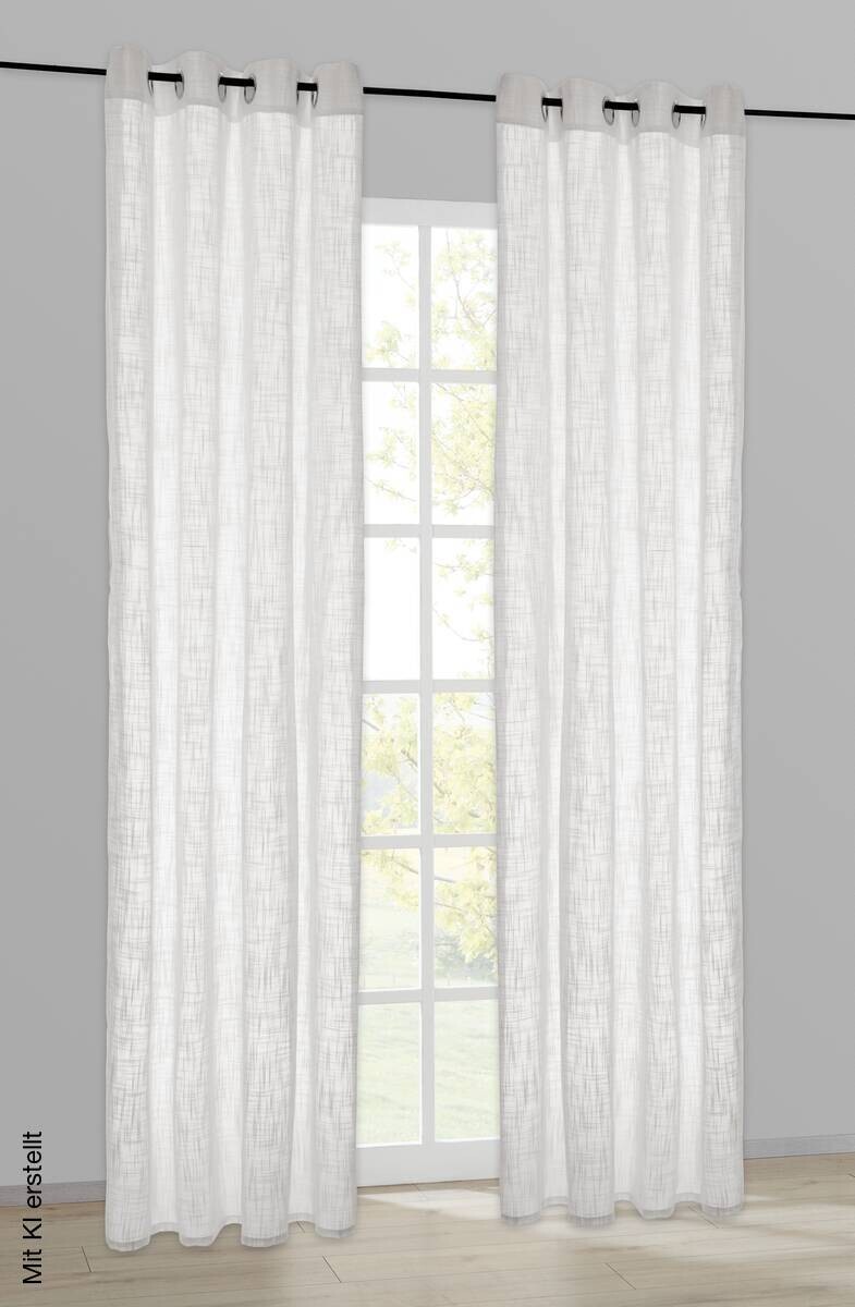 Ösenvorhang Bergamo natur B/L: ca. 135x245 cm