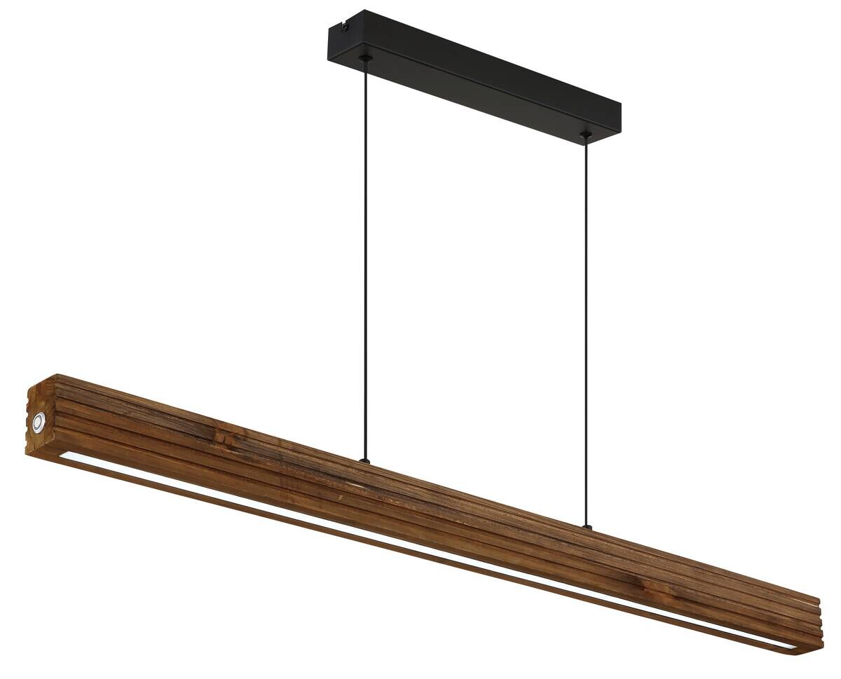 GLOBO LED-Pendelleuchte OAKRA schwarz Metall Holz B/H/T: ca. 6x120x1 cm 1 Brennstellen