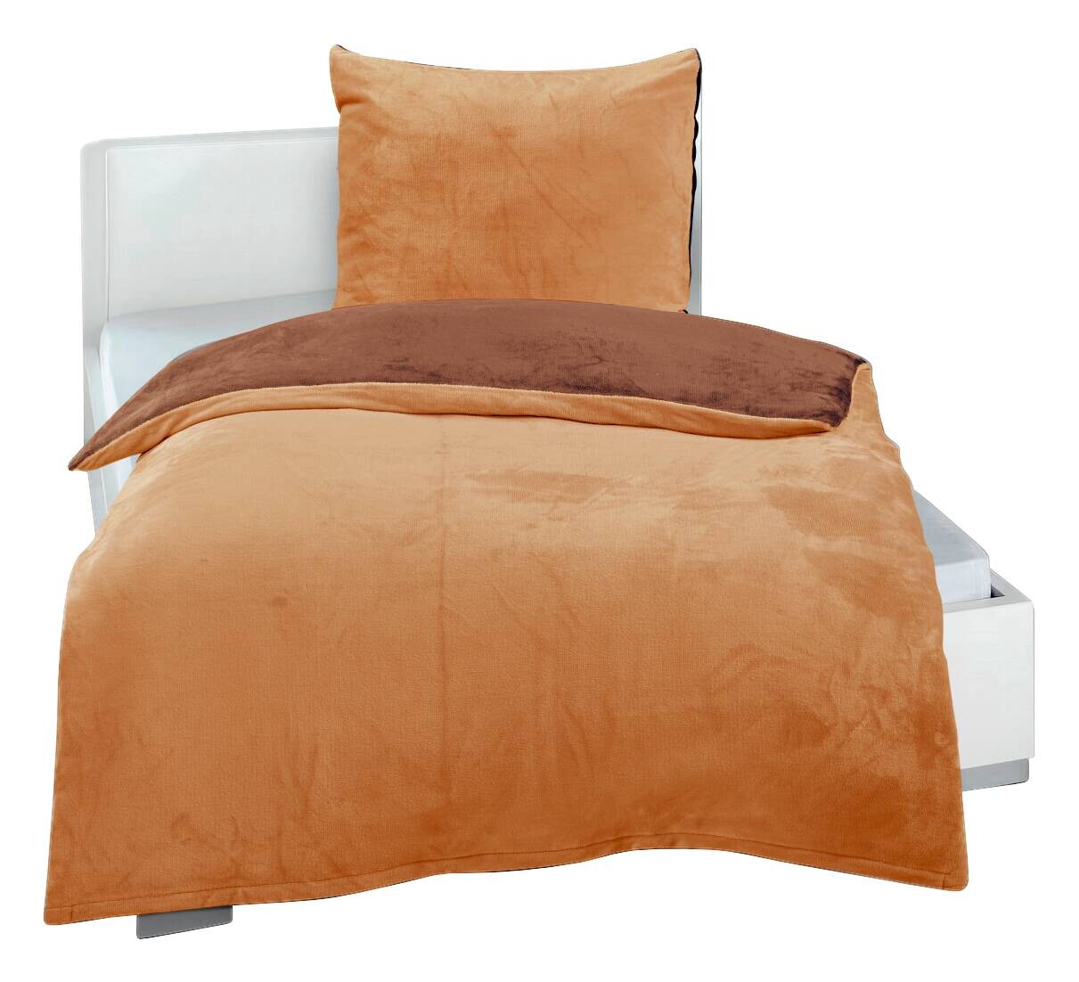 Microfaser Bettwäsche Cashmere touch terra Polyester B/L: ca. 135x200 cm