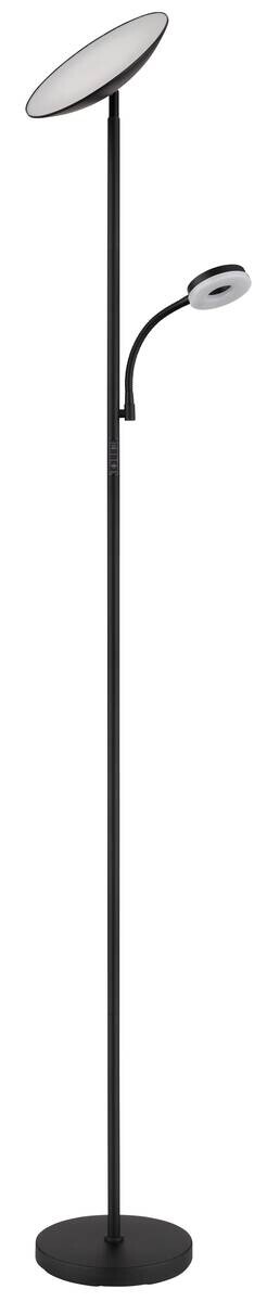GLOBO Stehlampe Opal Chrom schwarz Metall Kunststoff H/D: ca. 179x25 cm 1 Brennstellen