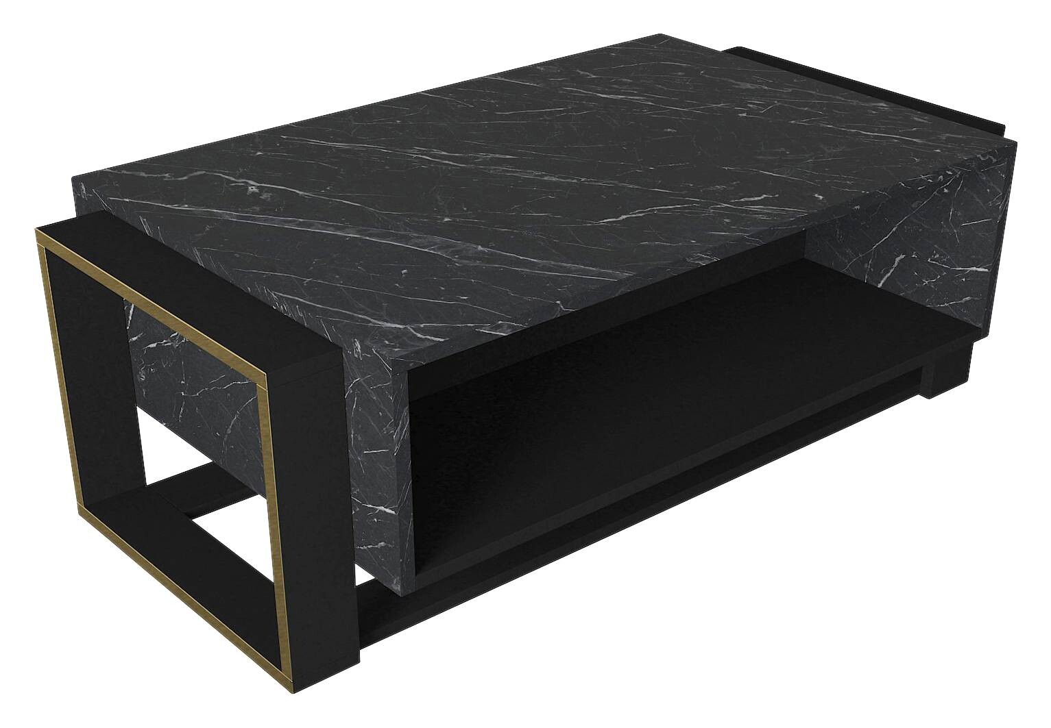 Couchtisch Rebab Rebab Braun Optik dunkelgrau Marmor Optik B/H/T: ca. 107x41x60 cm