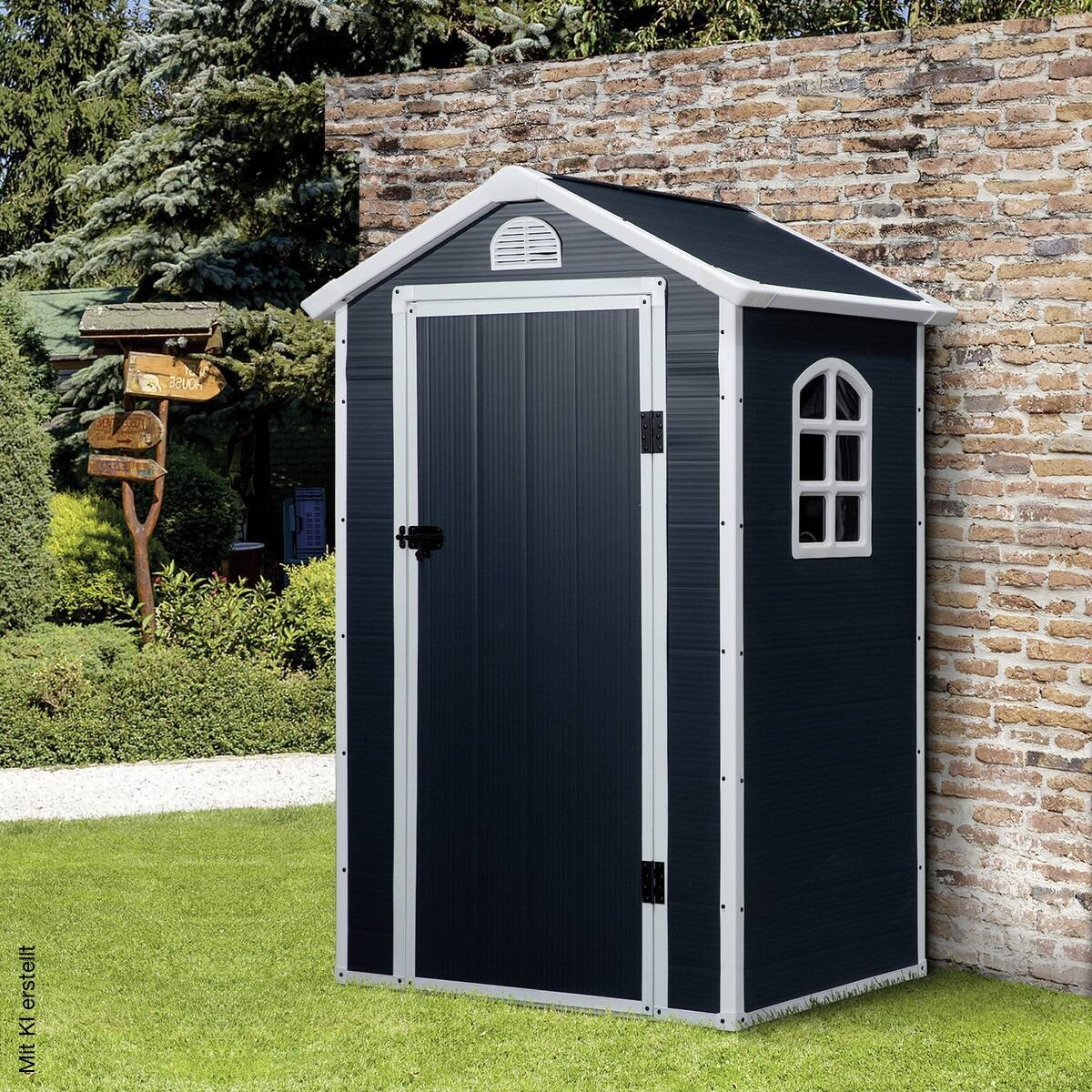 Outsunny Gartenhaus grau B/H/L: ca. 104x204x134 cm