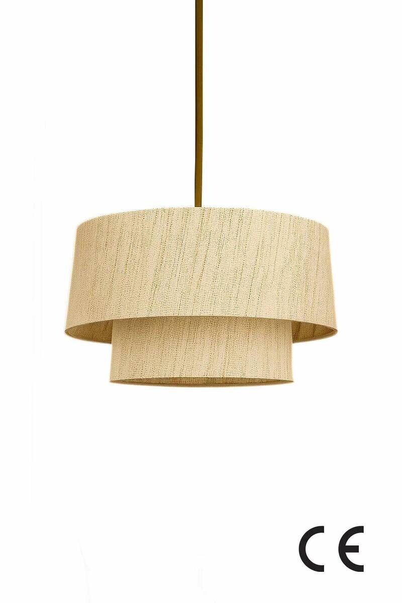 Pendelleuchte beige B/H/L/D: ca. 22x60x22x22 cm E27 1 Brennstellen