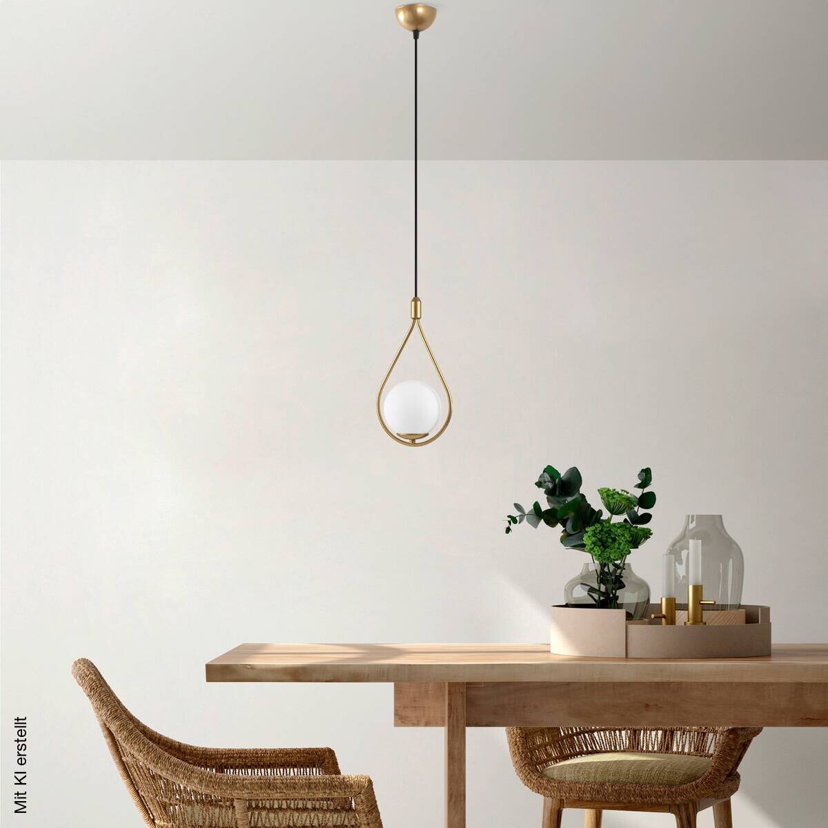 Opviq Pendelleuchte Mudon gold Glas B/H/T/L/D: ca. 15x136x15x15x15 cm E27 1 Brennstellen