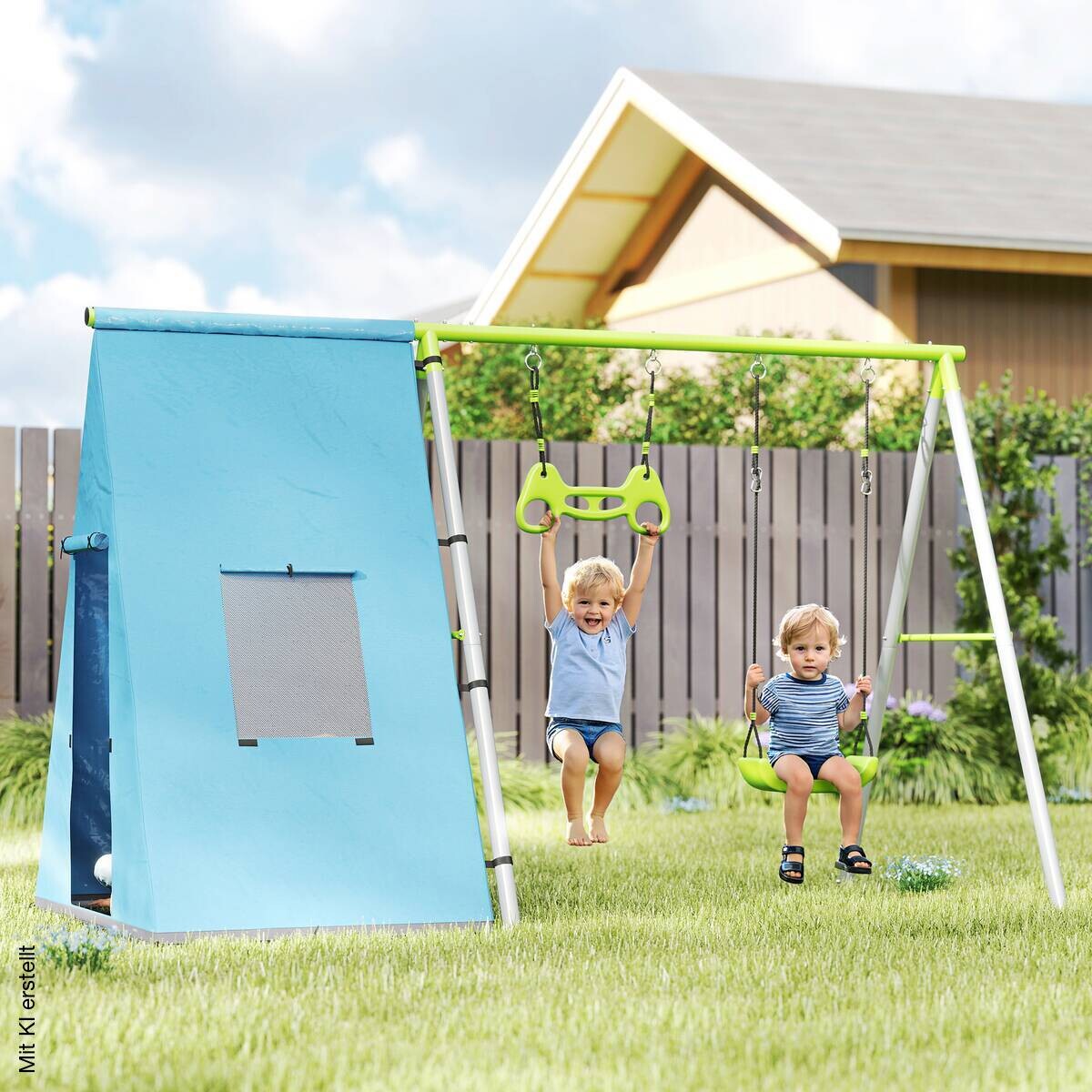 AIYAPLAY Kinderschaukel blau B/H/L: ca. 180x182x283 cm