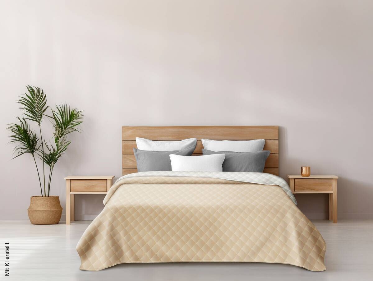 Tagesdecke beige Polyester B/L: ca. 220x240 cm
