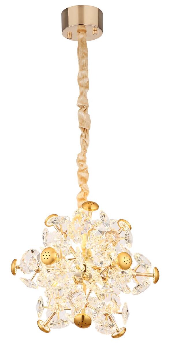 GLOBO Pendelleuchte gold klar Metall Glas H/D: ca. 120x40 cm 1 Brennstellen