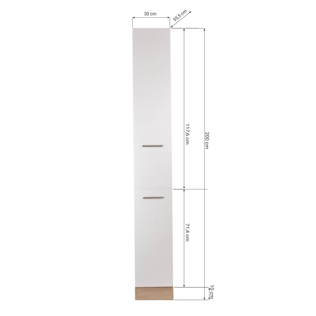 Apothekerschrank Merle grau B/H/T: ca. 30x200x60 cm