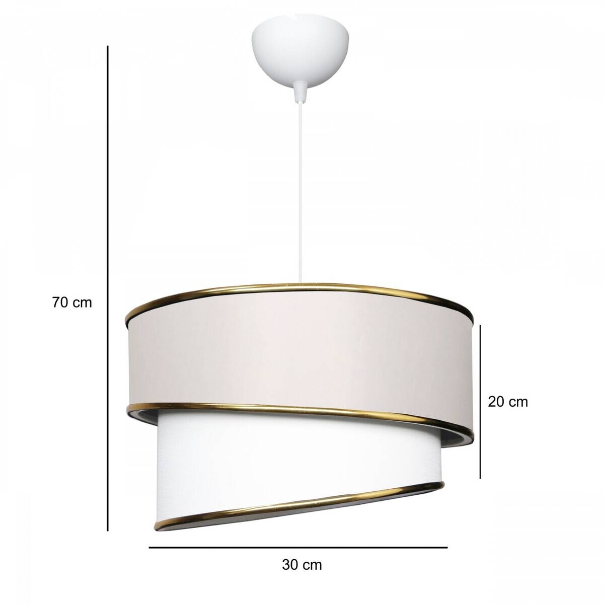 Opviq Pendelleuchte creme PVC Stoff B/H/T/L/D: ca. 30x70x30x30x30 cm E27 1 Brennstellen