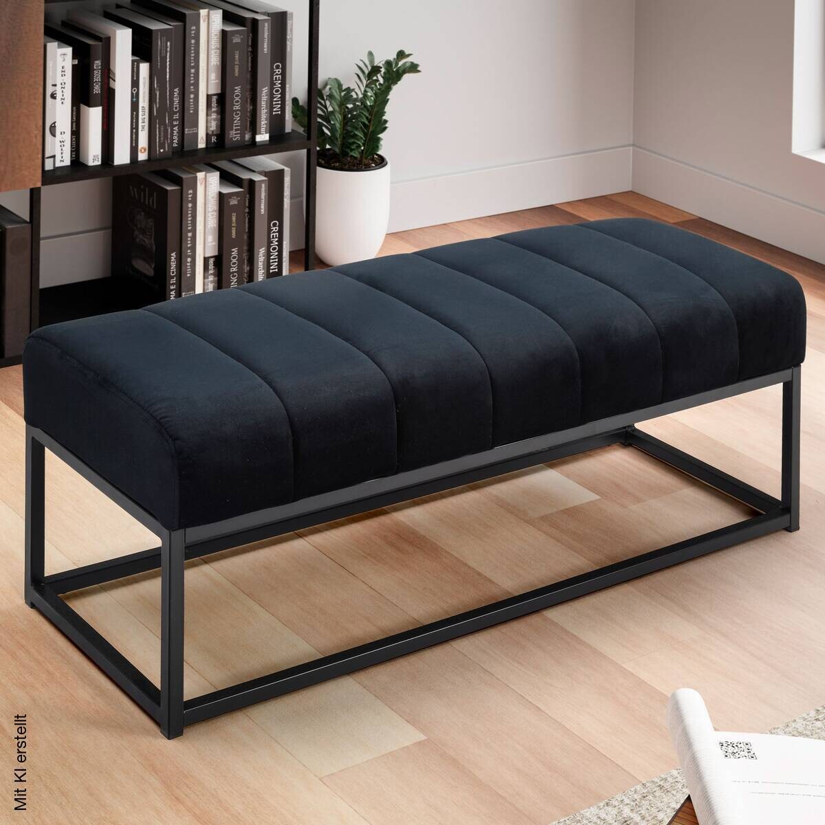 Sitzbank schwarz Polyester B/H/T: ca. 108x40x40 cm