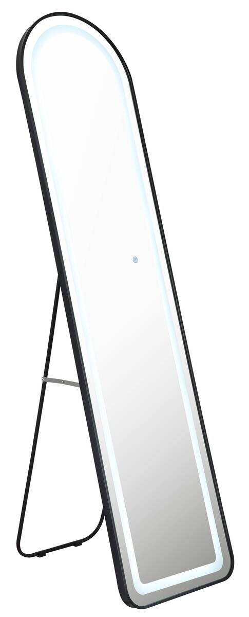 LED-Spiegel schwarz B/H/L: ca. 50x160x40 cm