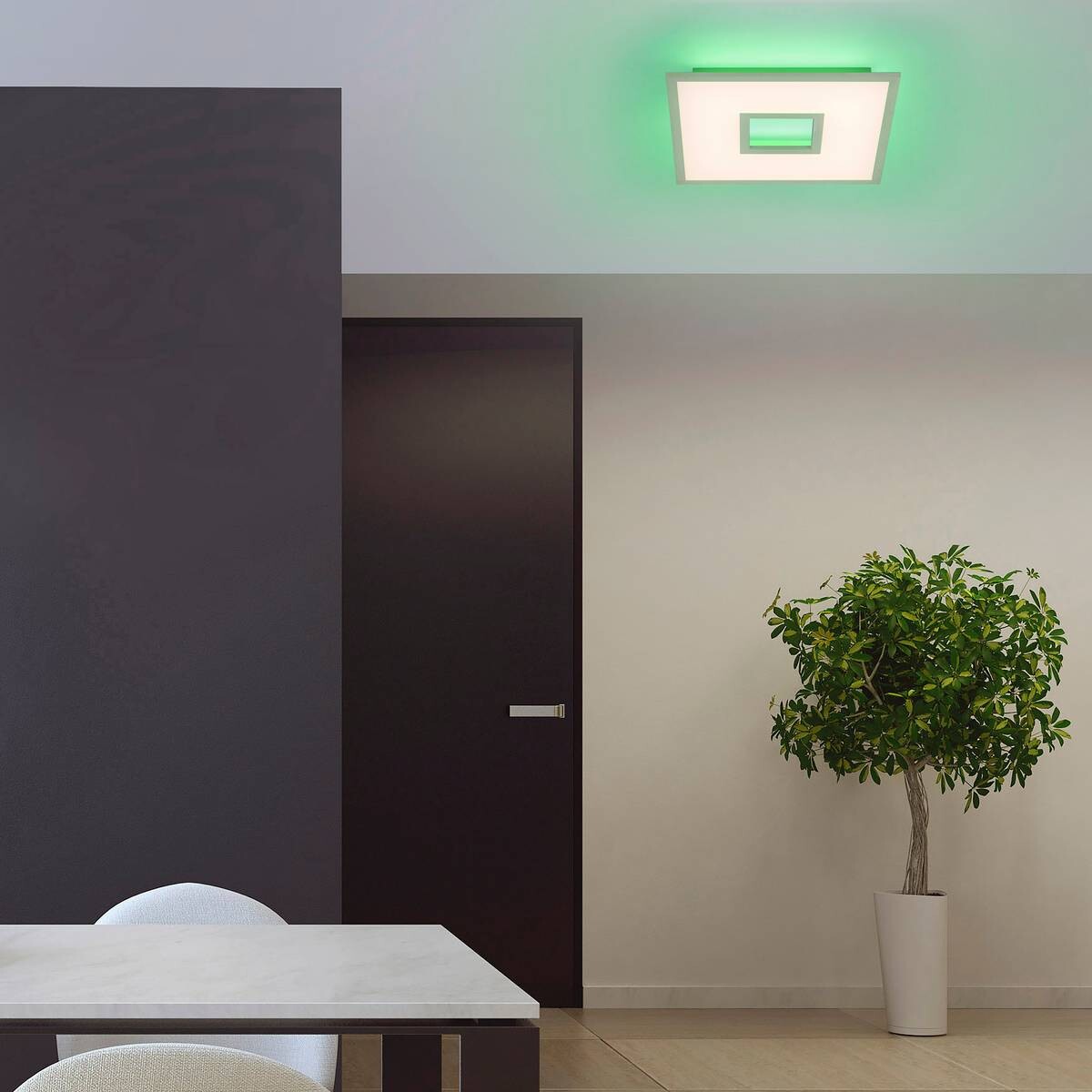 Just Light LED-Deckenleuchte RECESS 11645-16 weiß Kunststoff Metall B/H/T: ca. 45x5x45 cm 1 Brennstellen