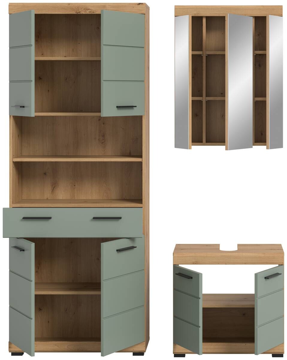 Badezimmer-Set Scout Eiche Artisan Nachbildung salbei Nachbildung B/H/T: ca. 149x34x191 cm