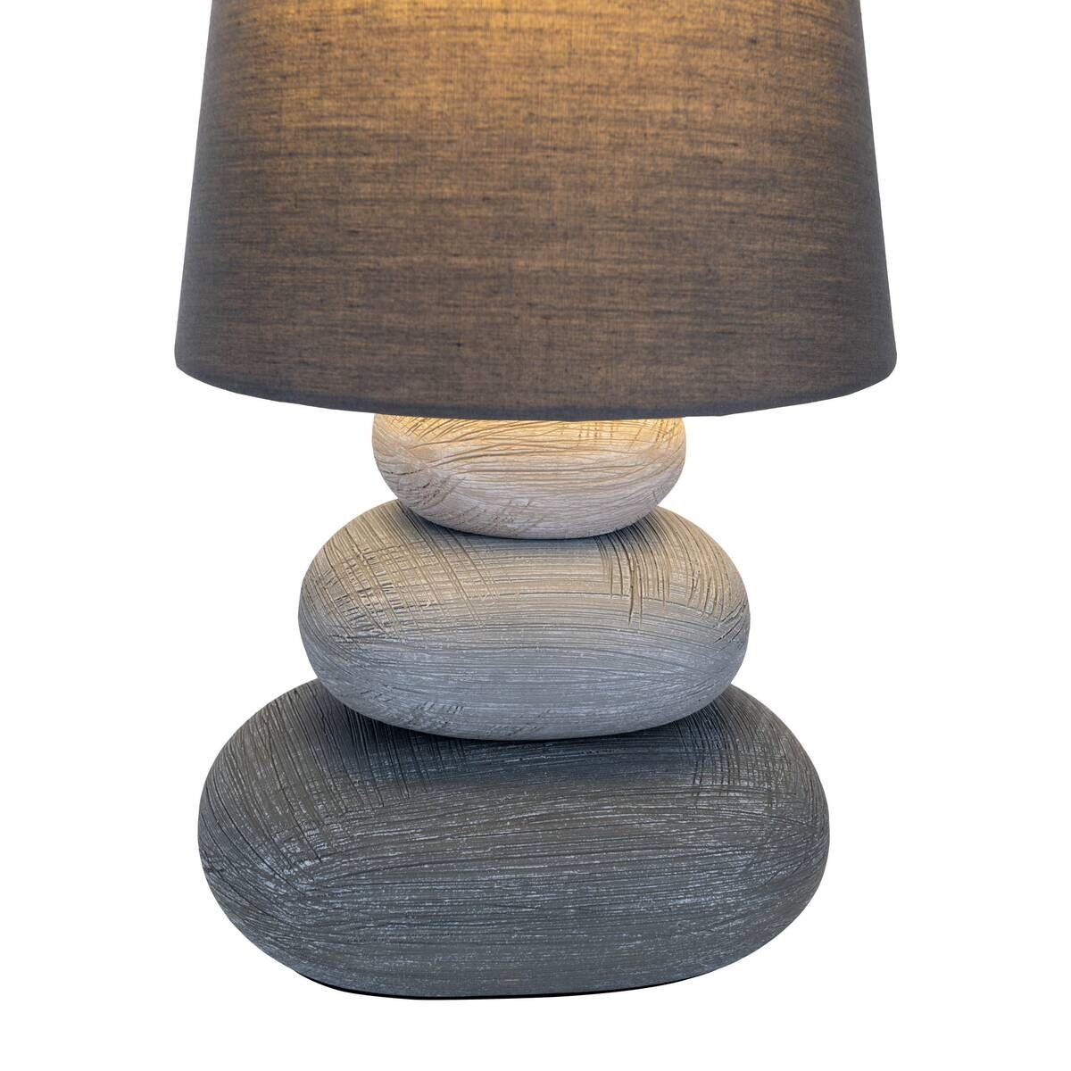 Näve Leuchten Tischleuchte 3045216 grau Keramik B/H/T: ca. 16x31x16 cm E14 1 Brennstellen