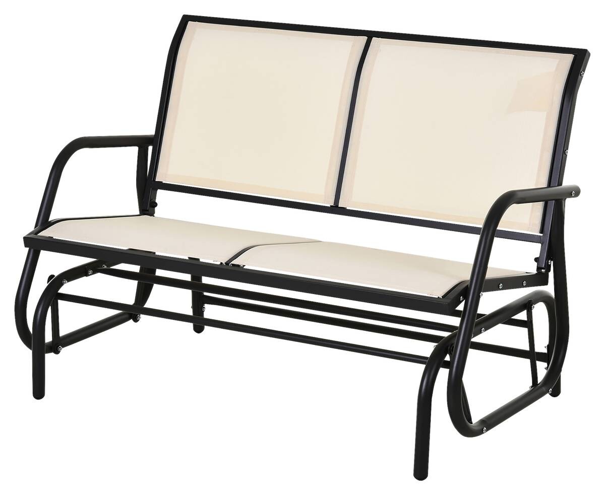 Outsunny Sitzbank schwarz Metall B/H/L: ca. 70x85x120 cm