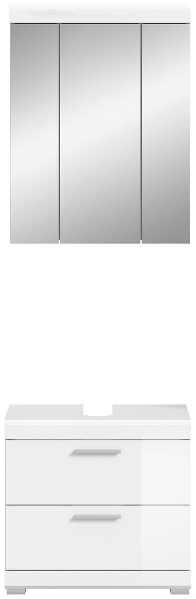 Badezimmer-Set Scout weiß weiß Hochglanz B/H/T: ca. 60x191x37 cm