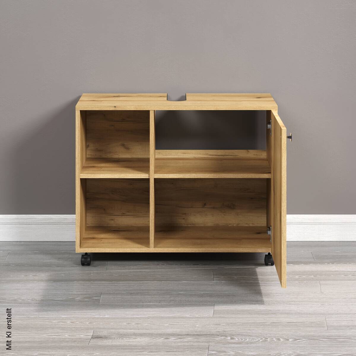 Waschbeckenunterschrank Pure Bliss Eiche Evoke Oak Nachbildung schwarz B/H/T: ca. 80x64x42 cm