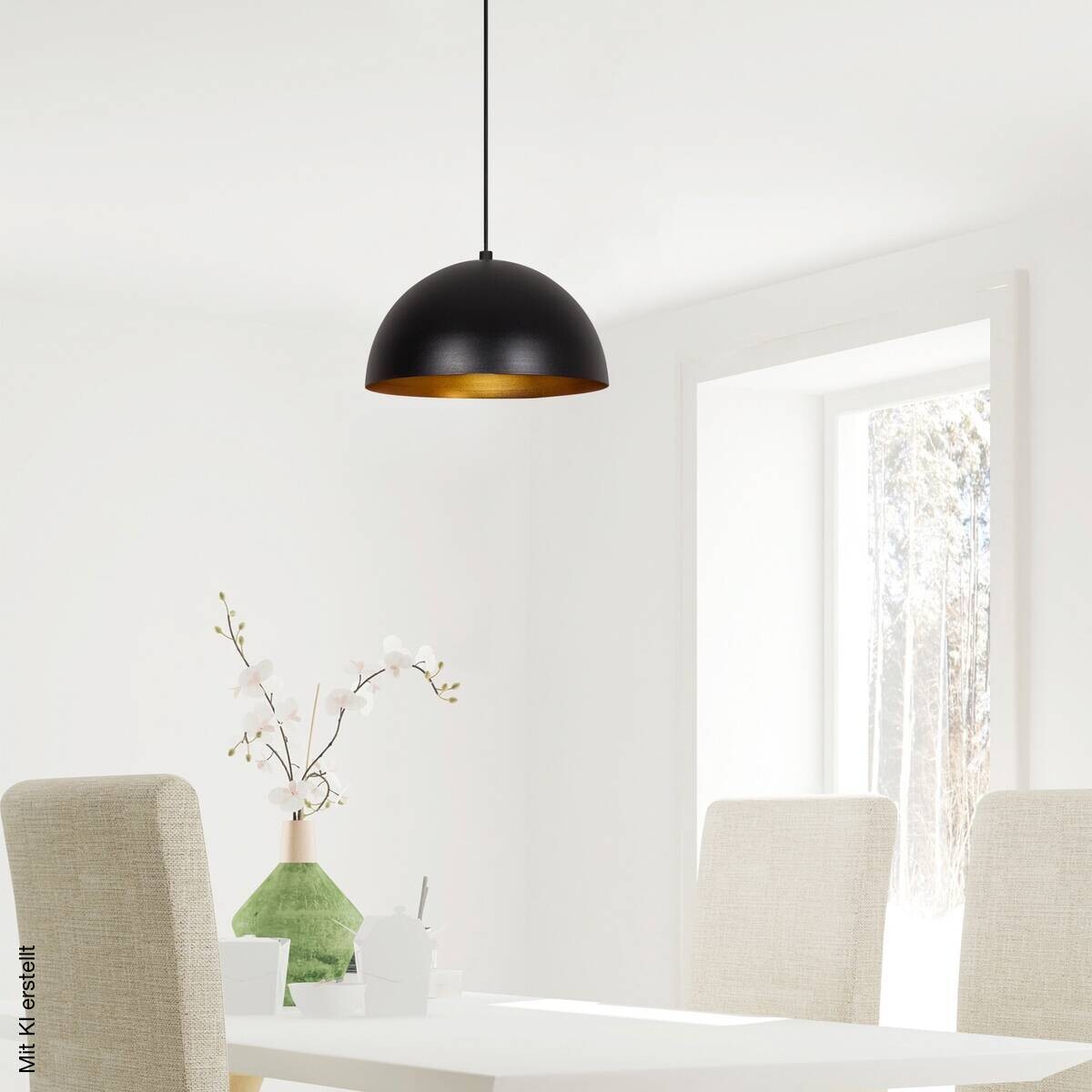 Opviq Pendelleuchte Sivani gold schwarz B/H/T/L/D: ca. 30x111x30x30x30 cm E27 1 Brennstellen