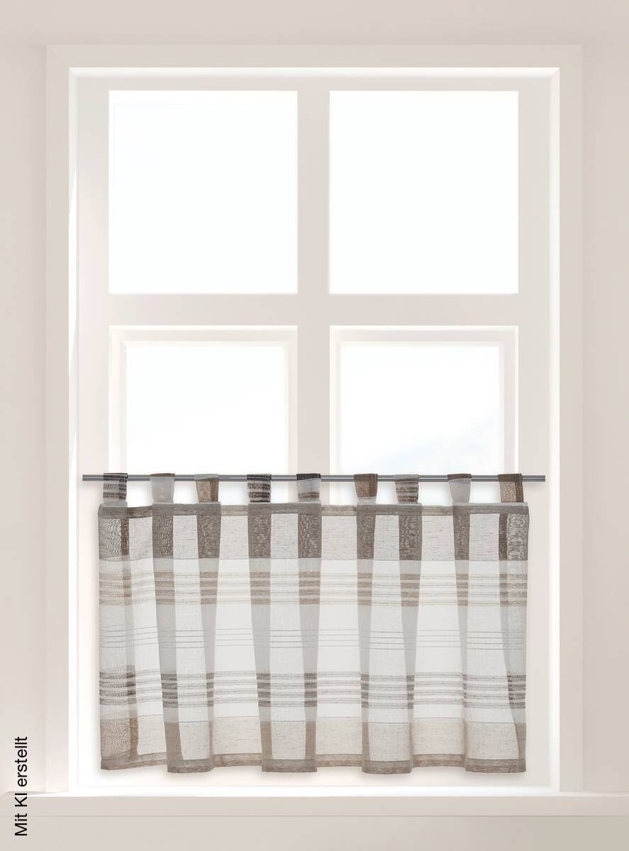 POCOline Scheibengardine Havana braun B/L: ca. 140x50 cm