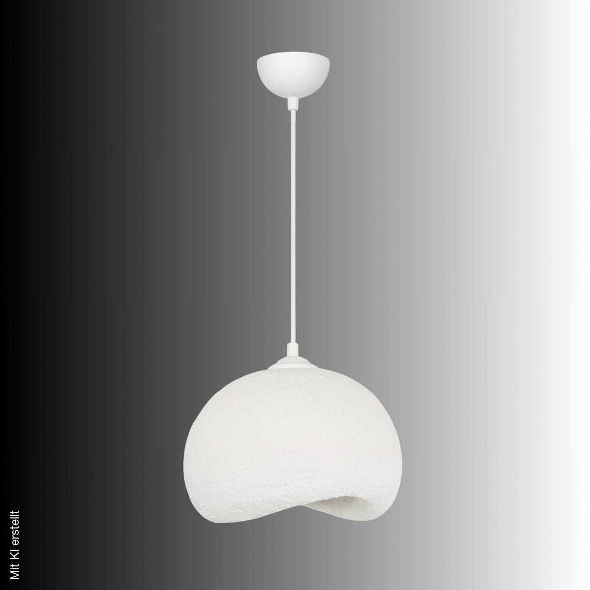 Opviq Pendelleuchte Yontu-15850 weiß Metall Polyester-Mischgewebe B/H/L: ca. 29x120x34 cm E27 1 Brennstellen