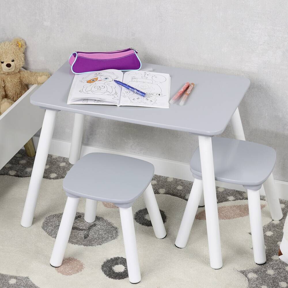 Kindertisch grau Holz B/H/L: ca. 38x43,5x58 cm