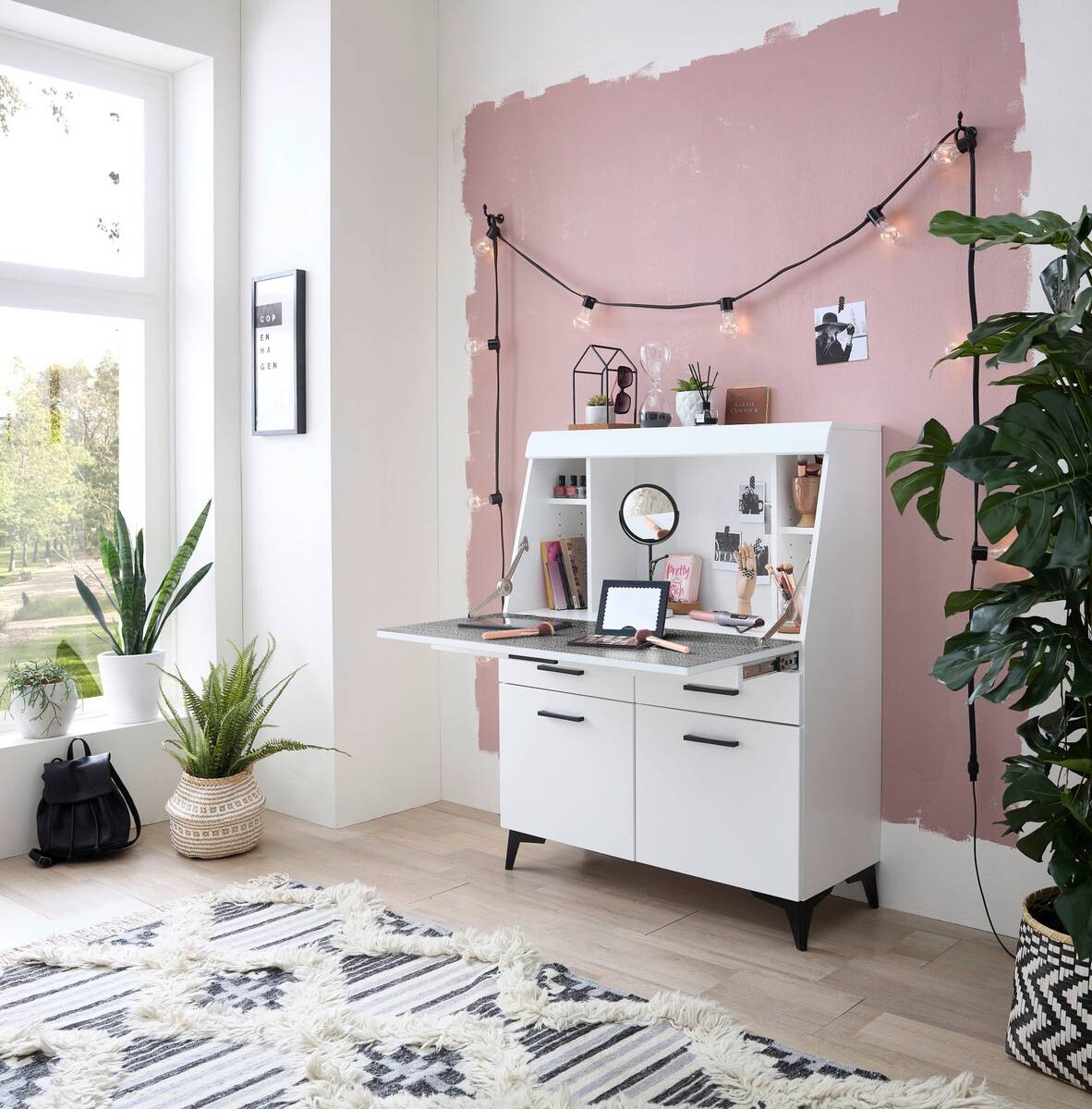 Sekretär Secret weiß matt B/H/T: ca. 98x124x42 cm