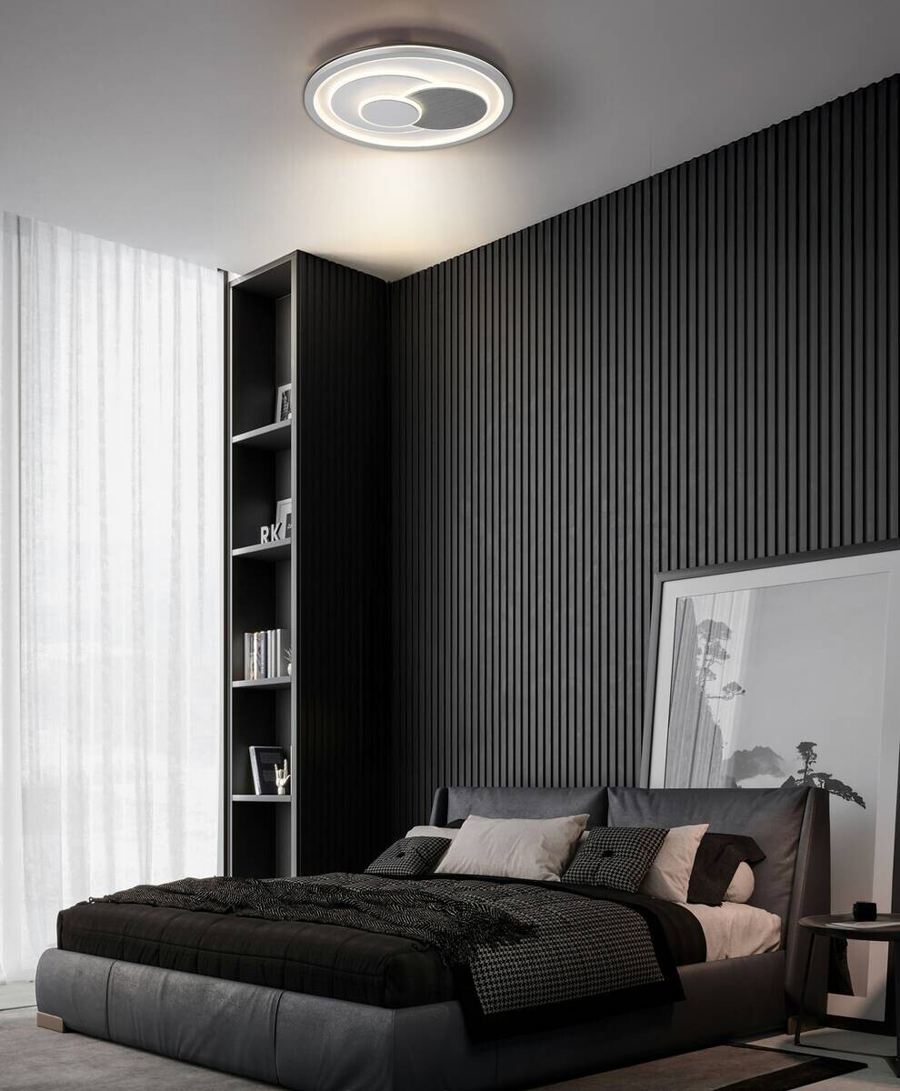 GLOBO LED-Deckenleuchte weiß silber Metall Kunststoff B/D: ca. 7x48 cm