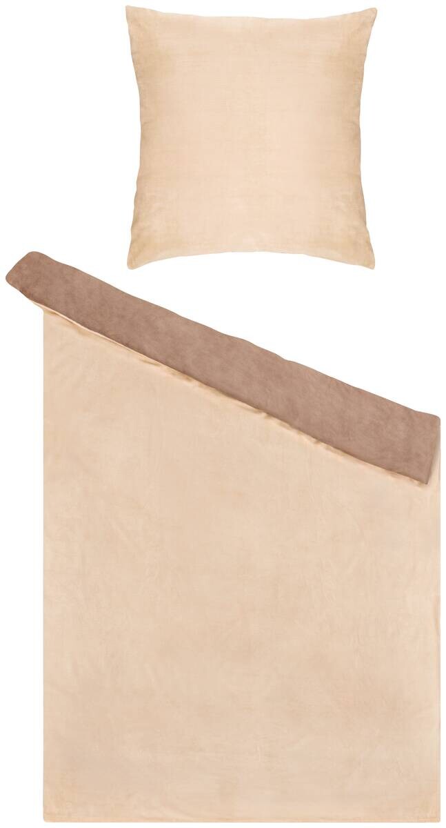 Microfaser Bettwäsche Cashmere touch beige taupe 100% Polyester B/L: ca. 135x200 cm