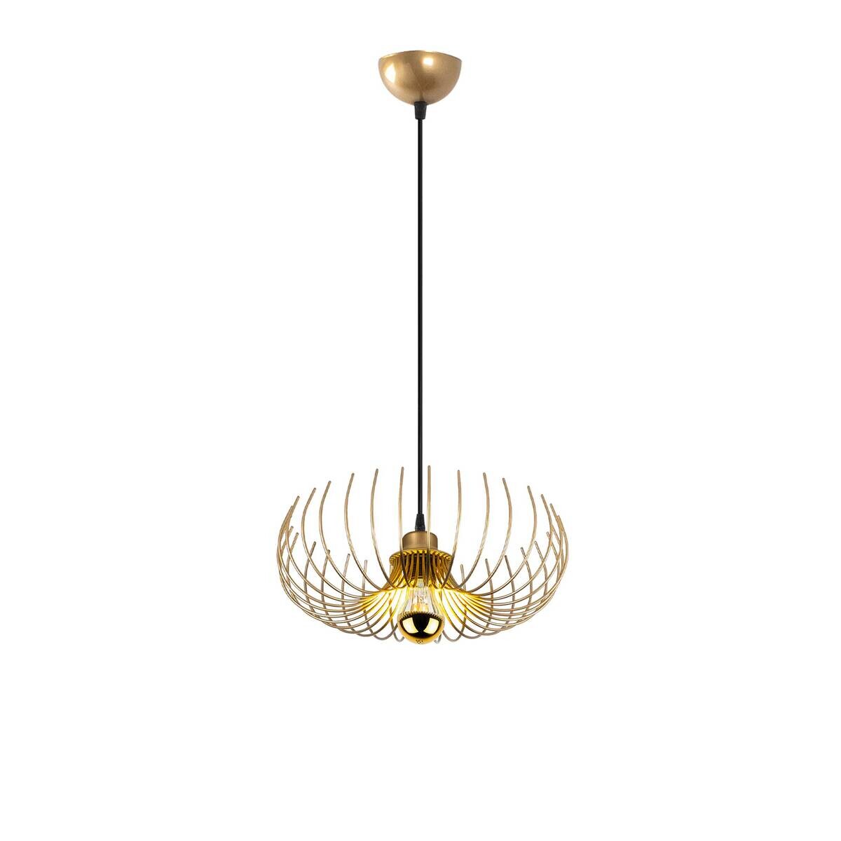 Opviq Pendelleuchte gold B/H/T: ca. 36x111x36 cm E27 1 Brennstellen