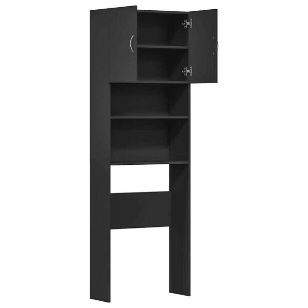 vidaXL Waschmaschinenschrank schwarz B/H/T: ca. 64x190x24 cm