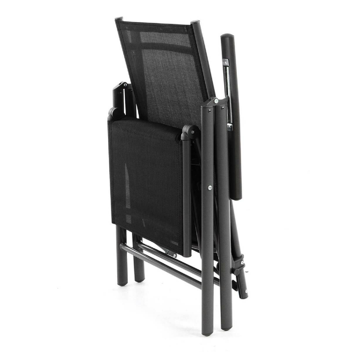 VCM Klappsessel schwarz Textilene B/H/T: ca. 55x112x60 cm