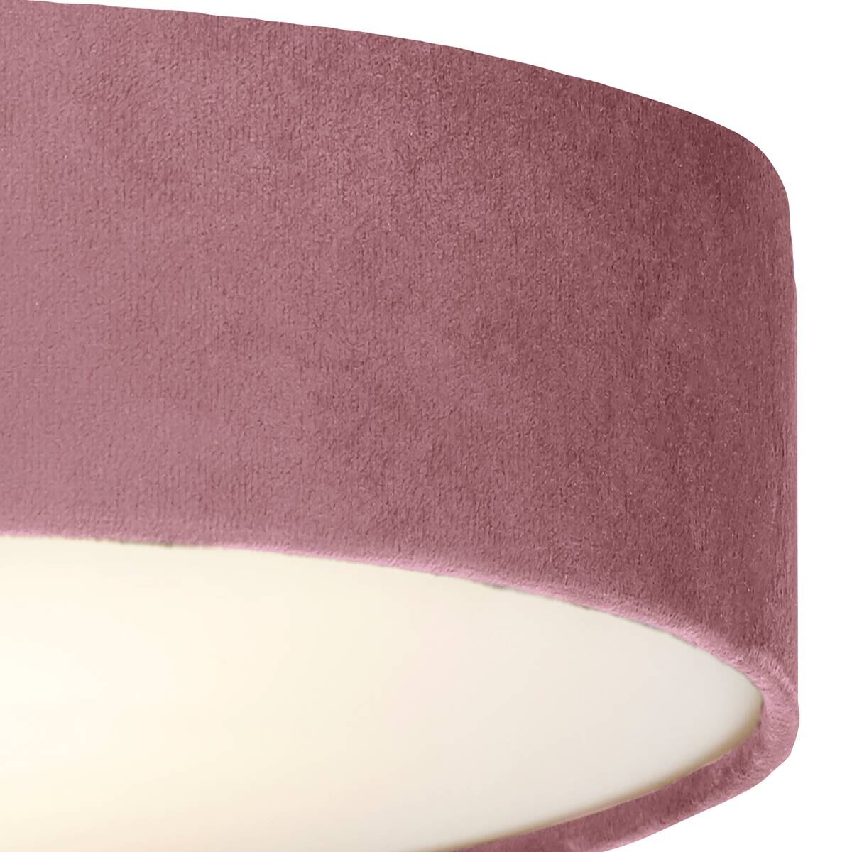 Searchlight Deckenleuchte Drum pink Stahl Samt B/H/L/D: ca. 38x10x38x38 cm E27 2 Brennstellen